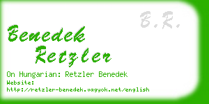 benedek retzler business card